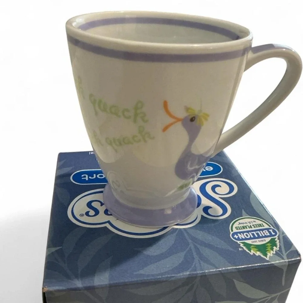 Starbucks Coffee Mug 2007 Spring‎ Purple Duck Quack Quack 7oz Whimsical